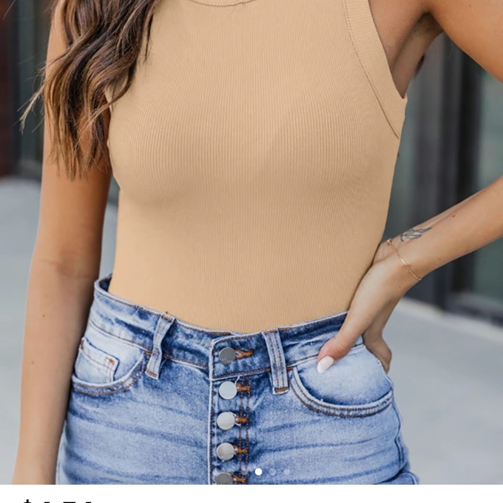 Tan Sleeveless Relaxed Tank Top